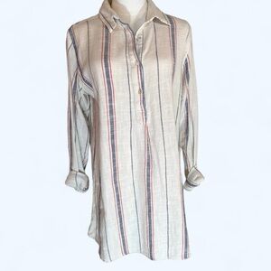 Boo Gemes size medium long sleeve pin striped‎ shirt dress mini